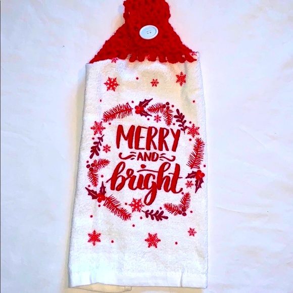 Hand Crafted Other - Hand Crafted Christmas Crocheted Top Hanging Kitchen or Bathroom Hand Towel